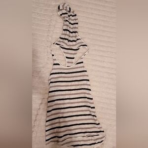Striped Hooded Tank Top Lagaci Sport Cotton